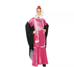 Costume Chulapa robe rose avec écharpe pour fille