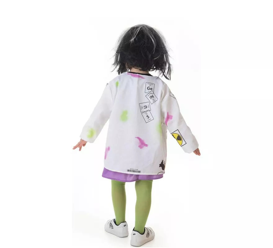 Translation missing: fr.Disfraz de Científica Loca blanco y verde para niña