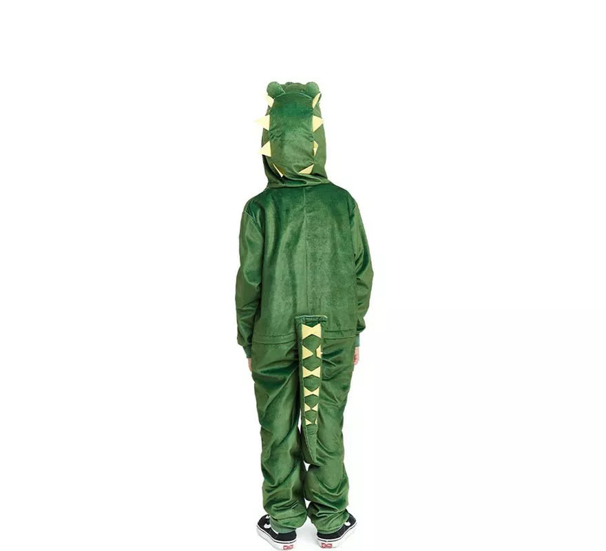 Translation missing: fr.Disfraz de Cocodrilo verde y amarillo con capucha para niño