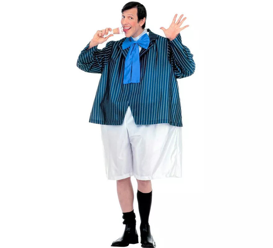 Translation missing: fr.Disfraz de Colegial Gordo con corbatín para hombre