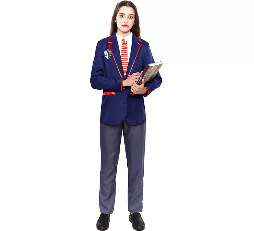 Translation missing: fr.Disfraz de Colegial Moderno Azul para hombre
