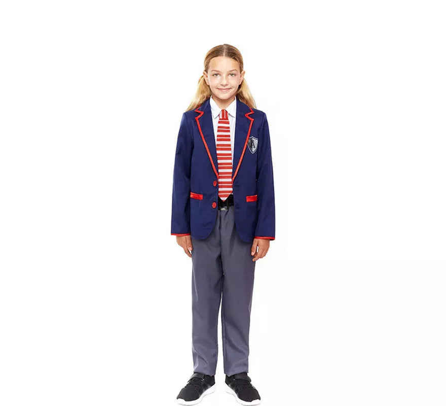 Translation missing: fr.Disfraz de Colegial Moderno Azul para niño