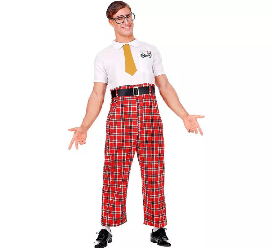 Disfraz de Colegial Novato Empollón con gafas para hombre