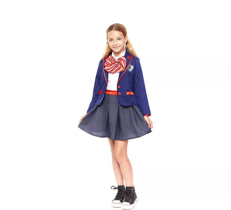 Translation missing: fr.Disfraz de Colegiala Moderno Azul para niña