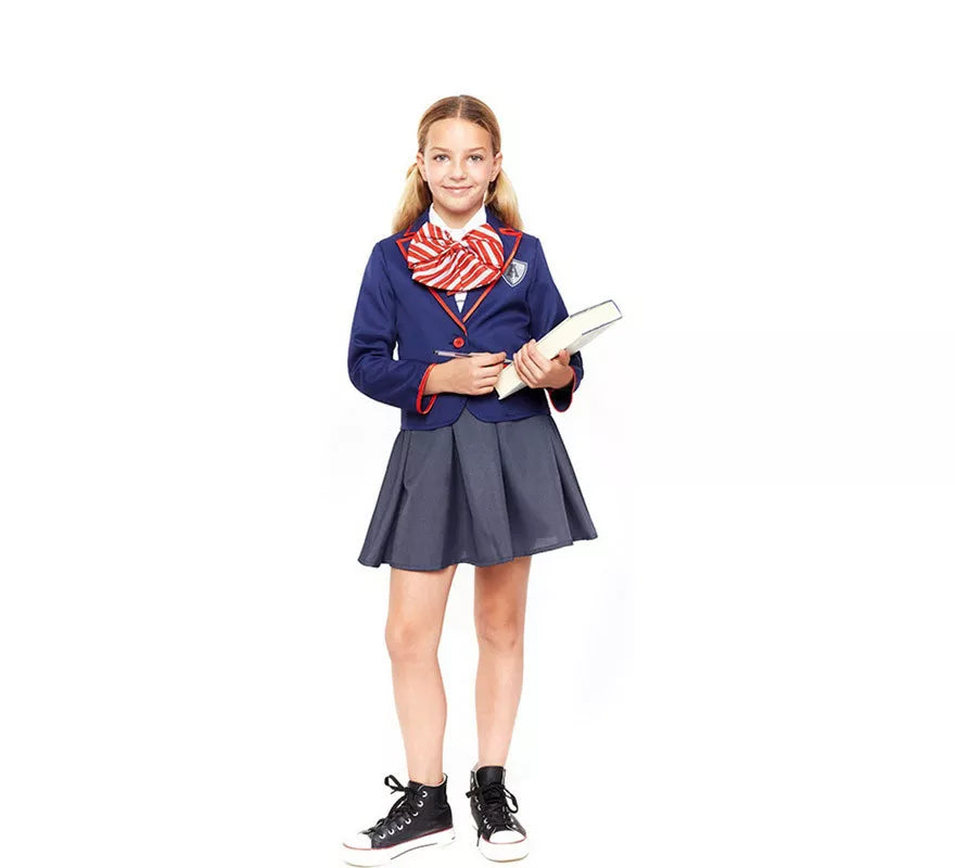 Translation missing: fr.Disfraz de Colegiala Moderno Azul para niña