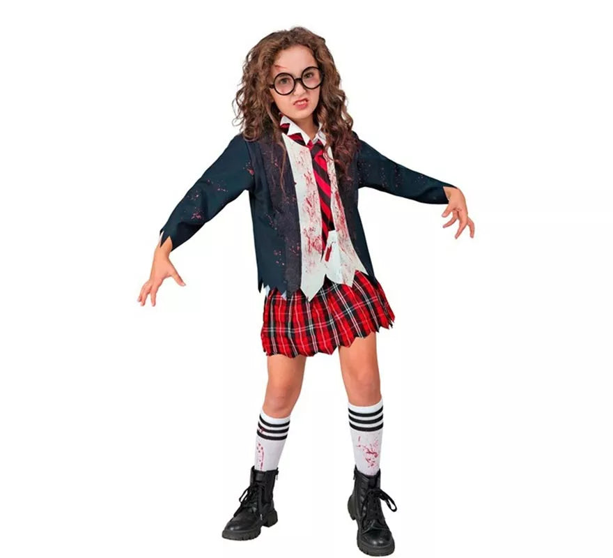 Translation missing: fr.Disfraz de Colegiala Zombie para niña