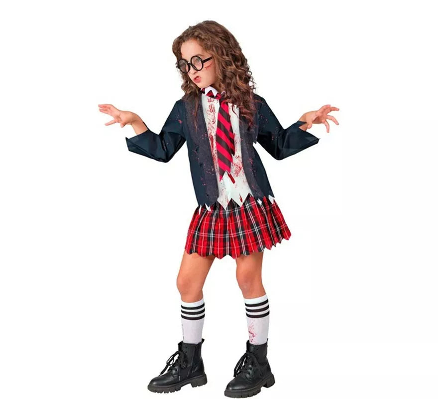 Disfraz de Colegiala Zombie para niña