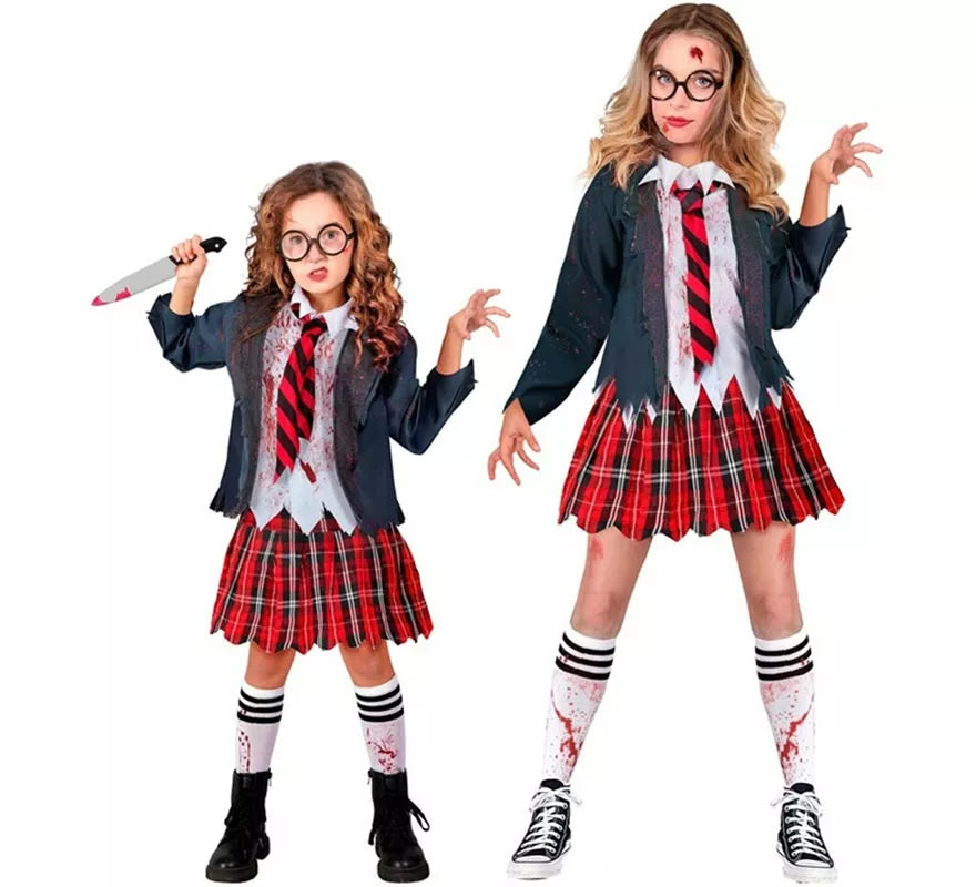Translation missing: fr.Disfraz de Colegiala Zombie para niña