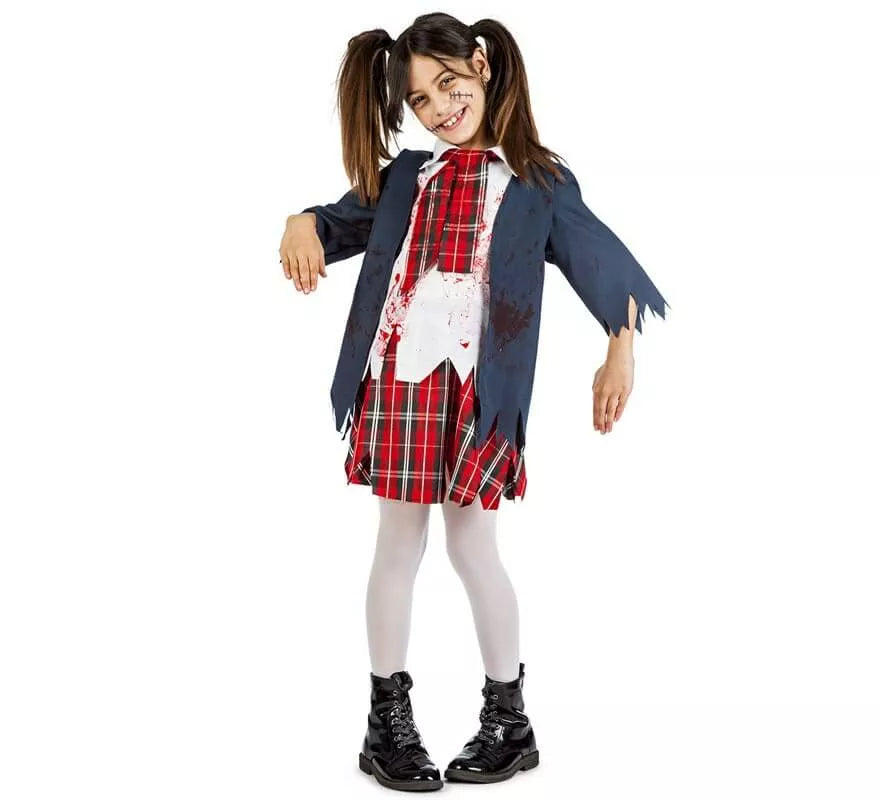 Translation missing: fr.Disfraz de Colegiala Zombie para niña