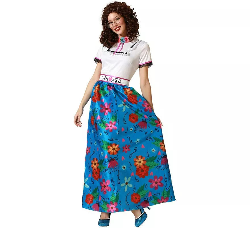 Translation missing: fr.Disfraz de Colombiana azul floral para mujer