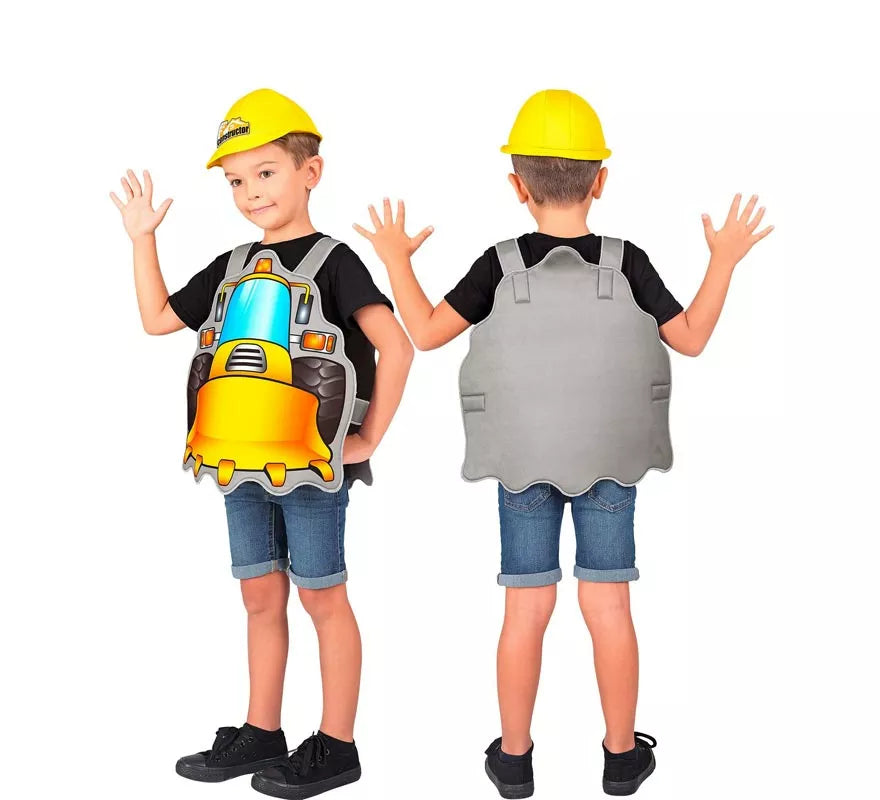Translation missing: fr.Disfraz de Constructor amarillo con gorro para niños