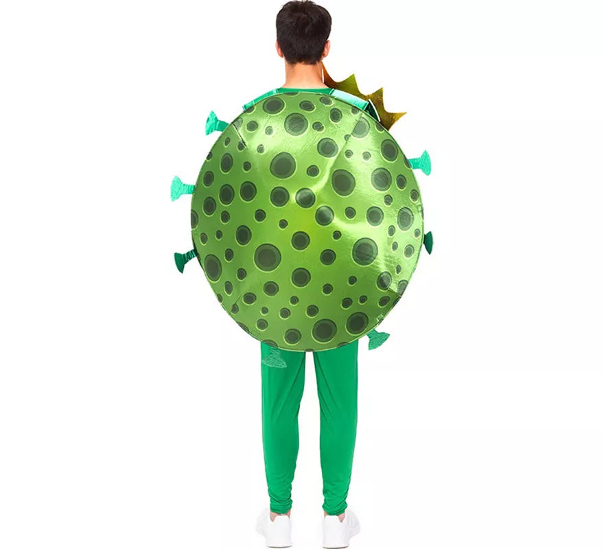 Translation missing: fr.Disfraz de Coronavirus verde con Corona para adulto