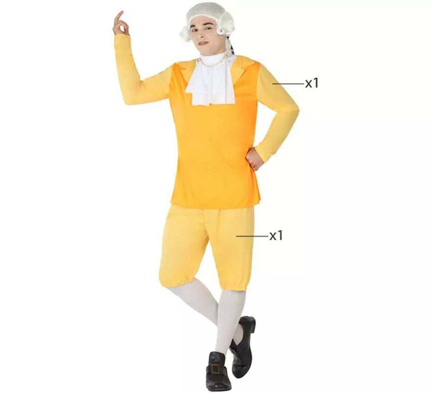 Translation missing: fr.Disfraz de Cortesano amarillo para hombre