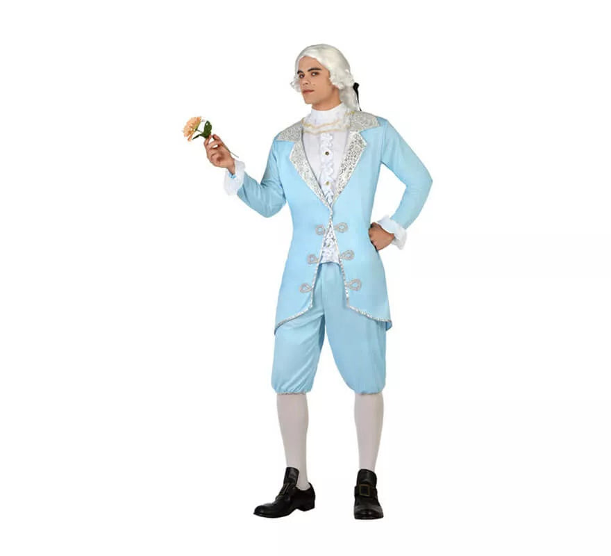 Translation missing: es.Disfraz de Cortesano de Época azul para hombre