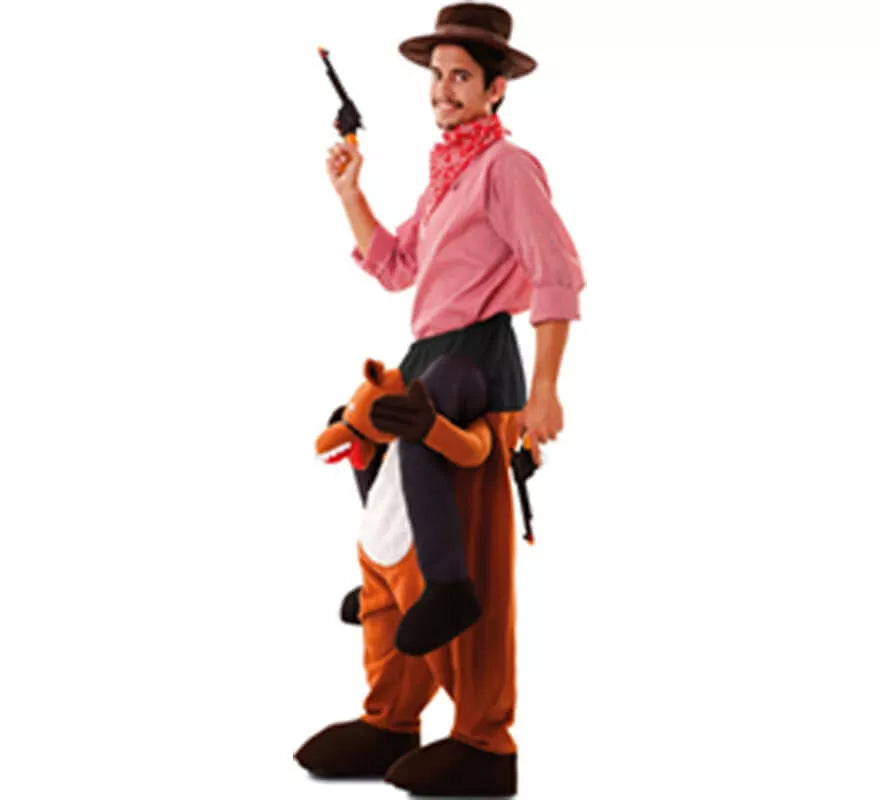 Translation missing: fr.Disfraz de Cowboy a hombros de Caballo para adultos