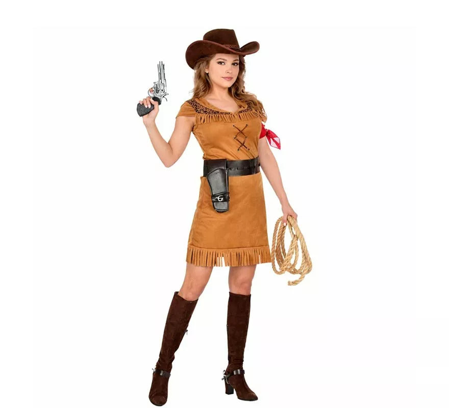 Translation missing: fr.Disfraz de Cowgirl marrón para mujer