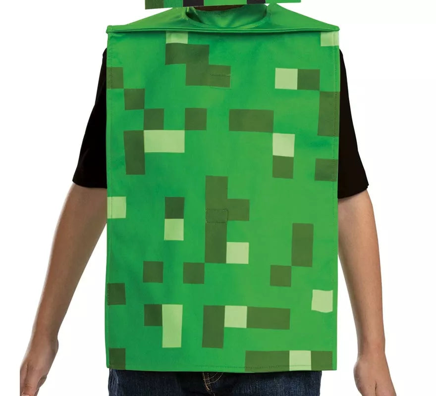 Disfraz de Creeper Minecraft con máscara para niño