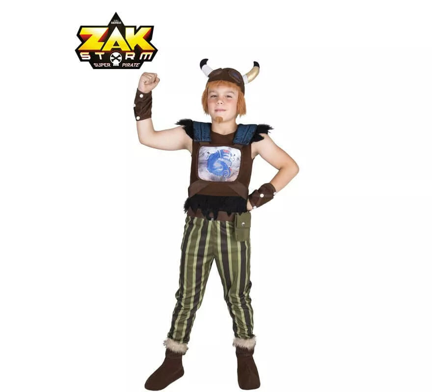 Translation missing: fr.Disfraz de Crogar de Zak Storm con casco con peluca para niño
