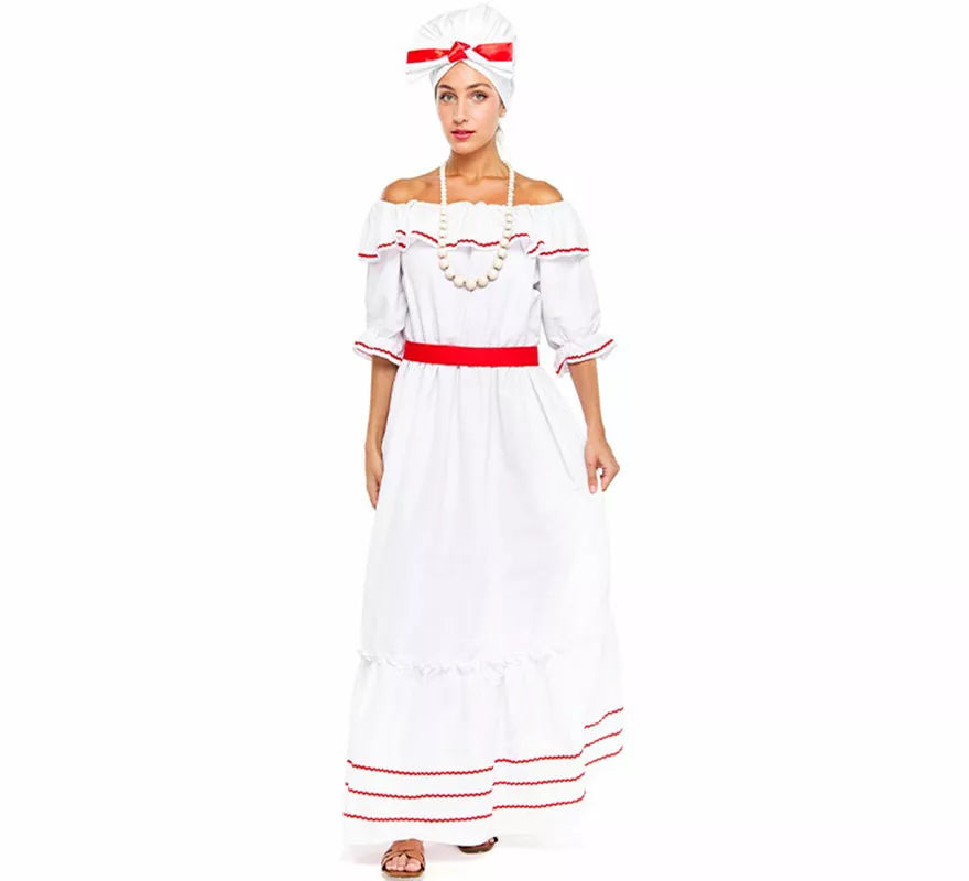 Translation missing: fr.Disfraz de Cubana blanco para mujer