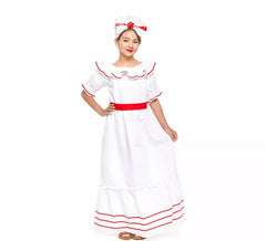 Costume cubain blanc pour fille