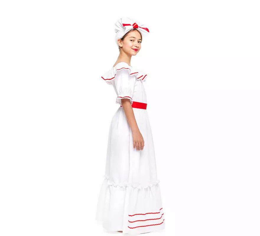 Disfraz de Cubana blanco para niña