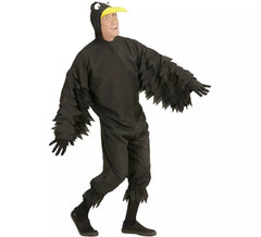 Déguisement corbeau avec bec et plumes homme