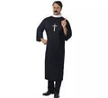Disfraz de Cura Católico color Negro para Hombre