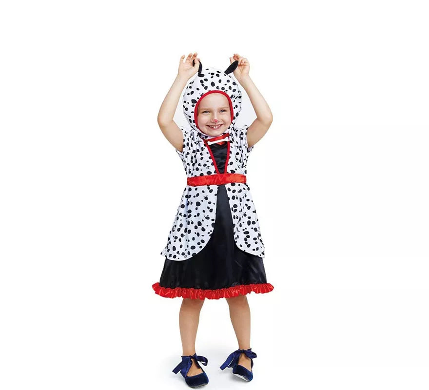Translation missing: fr.Disfraz de Dálmata en vestido con capucha para bebé y niña