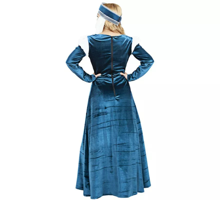 Translation missing: fr.Disfraz de Dama de la Corte azul y blanco para mujer