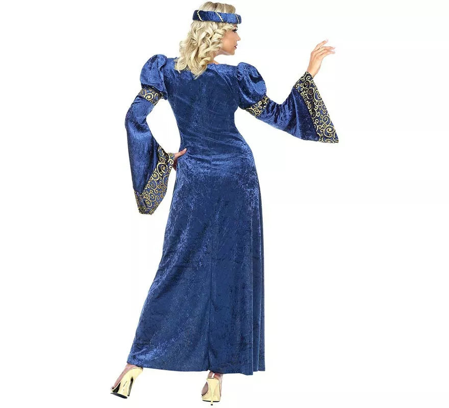 Translation missing: fr.Disfraz de Dama del Renacimiento azul y dorado para mujer