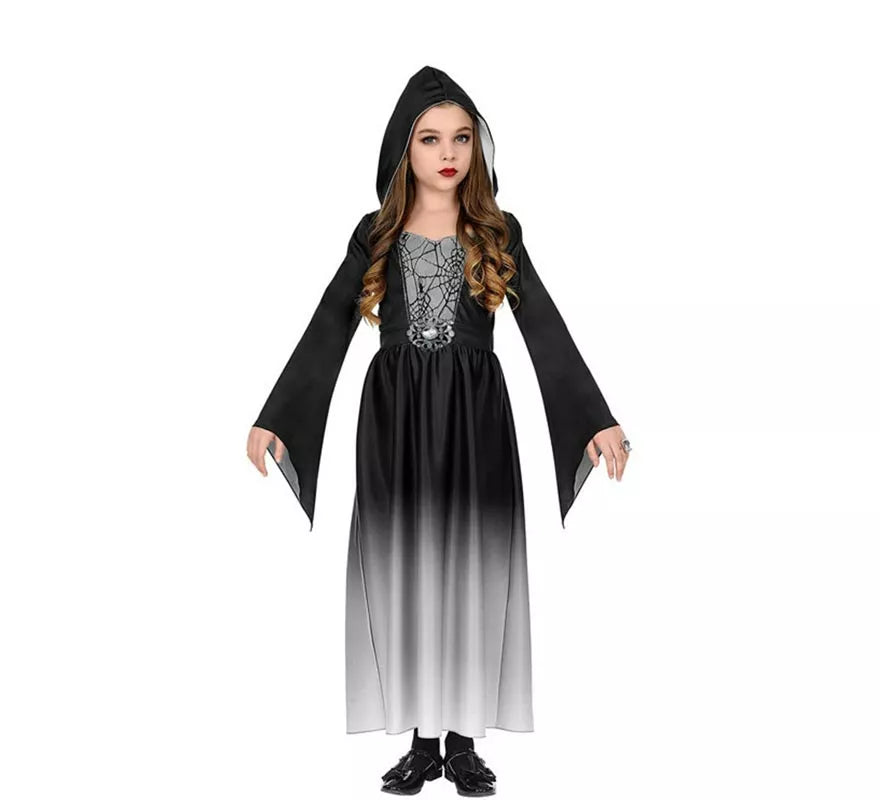 Translation missing: fr.Disfraz de Dama Gótica gris para niña