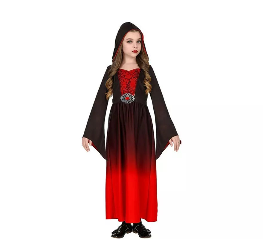 Translation missing: fr.Disfraz de Dama Gótica rojo para niña