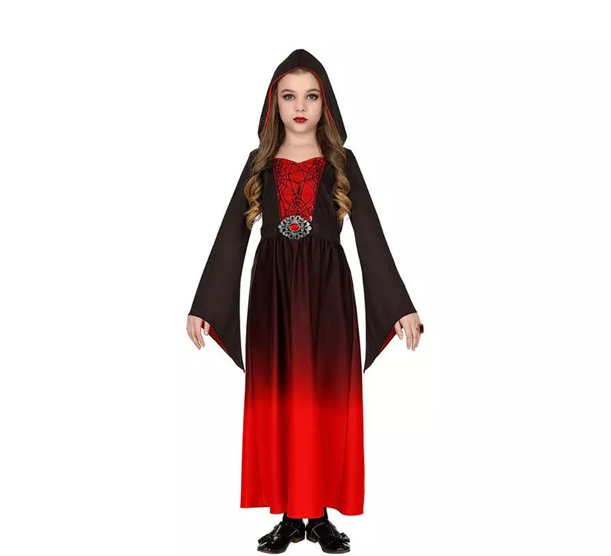 Translation missing: fr.Disfraz de Dama Gótica rojo para niña