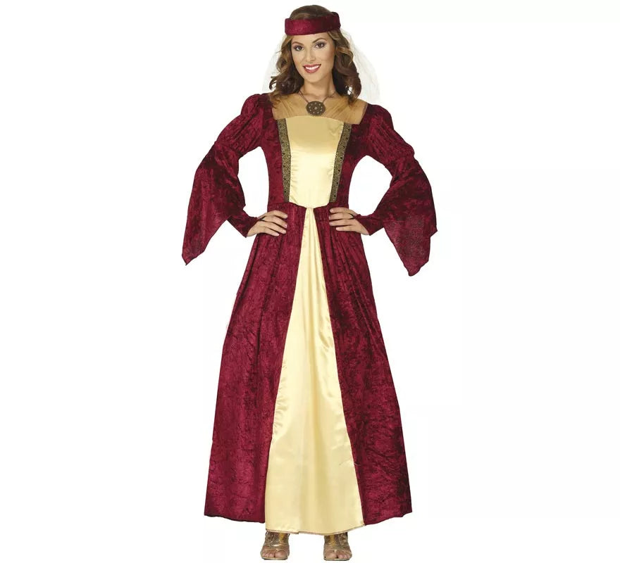 Translation missing: fr.Disfraz de Dama Medieval Granate para mujer