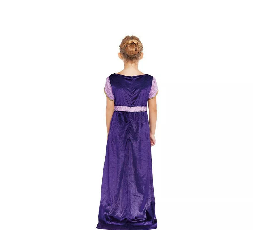 Translation missing: fr.Disfraz de Dama Medieval morado y lila para niña