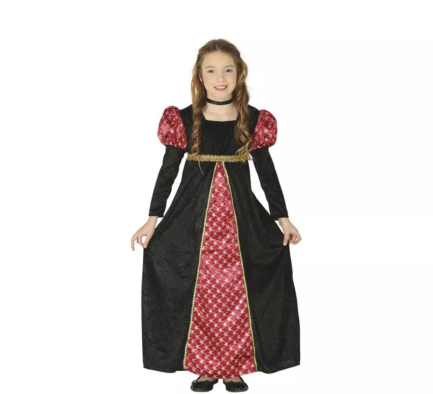 Translation missing: fr.Disfraz de Dama Medieval Negra para niña