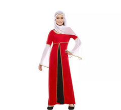 Déguisement dame médiévale rouge pour fille