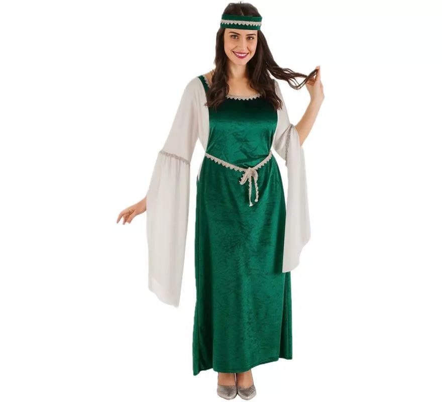 Translation missing: fr.Disfraz de Dama Medieval verde para mujer