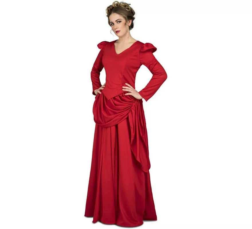 Disfraz de Dama roja del oeste para mujer