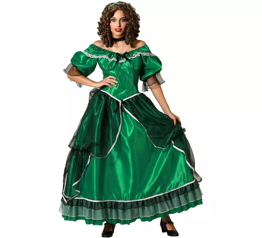 Translation missing: fr.Disfraz de Dama Sureña verde para mujer
