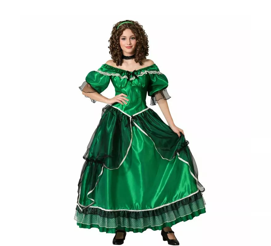 Translation missing: fr.Disfraz de Dama Sureña verde para mujer
