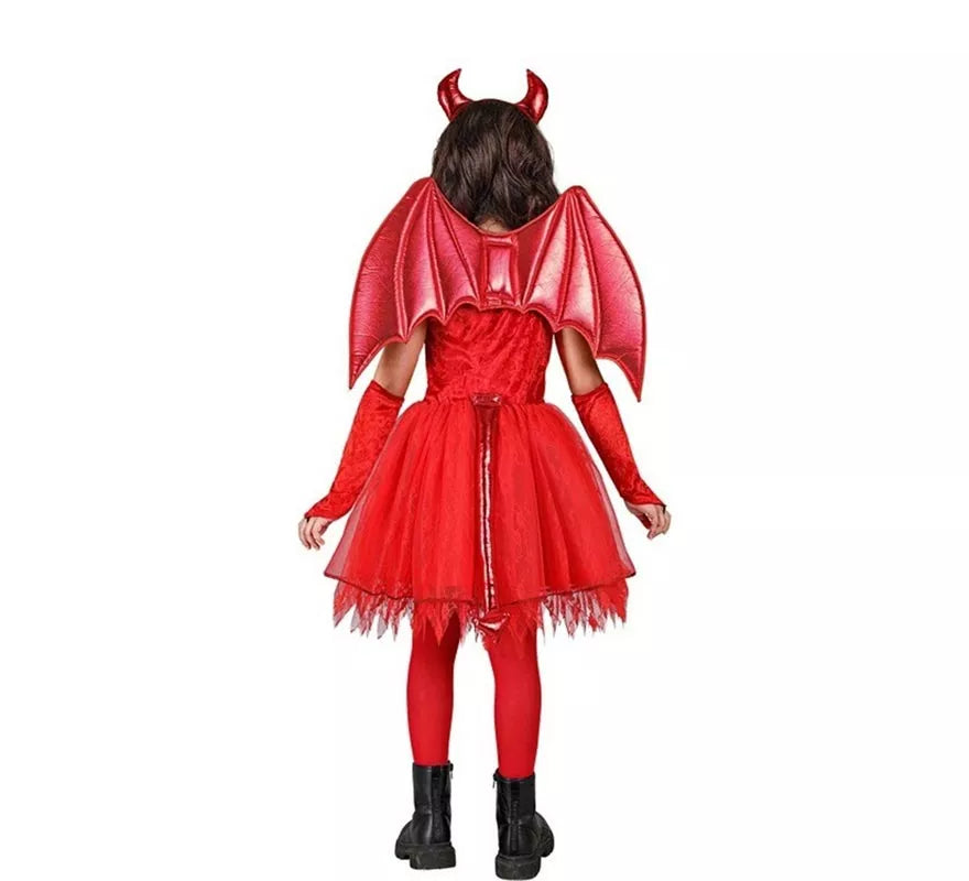Disfraz de Diabla con Alas y Cuernos para niña