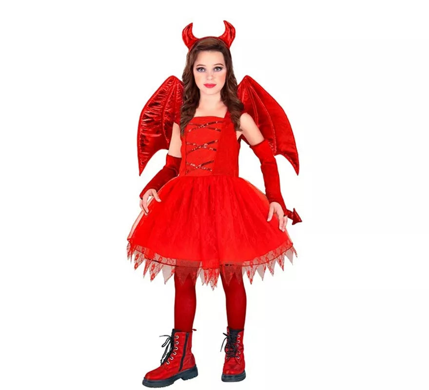 Translation missing: fr.Disfraz de Diabla con Alas y Cuernos para niña