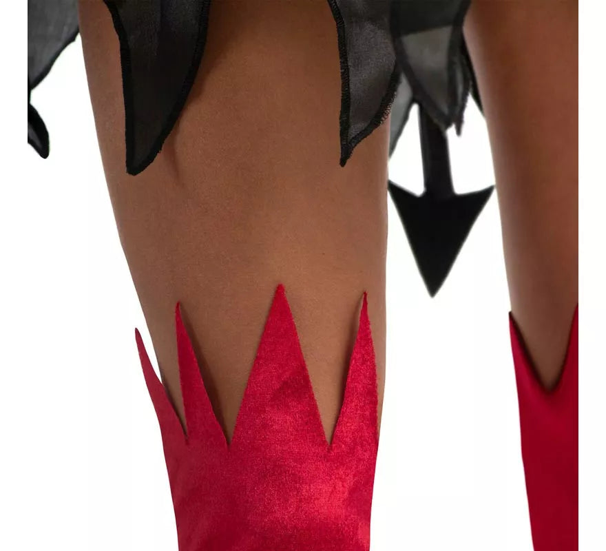 Translation missing: fr.Disfraz de Diablesa rojo y negro con alas para mujer