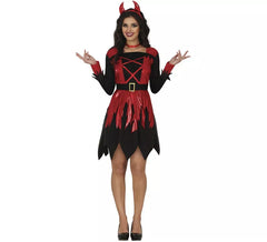 Costume de diable rouge et noir pour femme