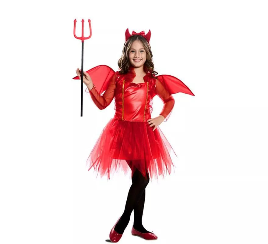 Translation missing: fr.Disfraz de Diablilla Roja con Alas para niña