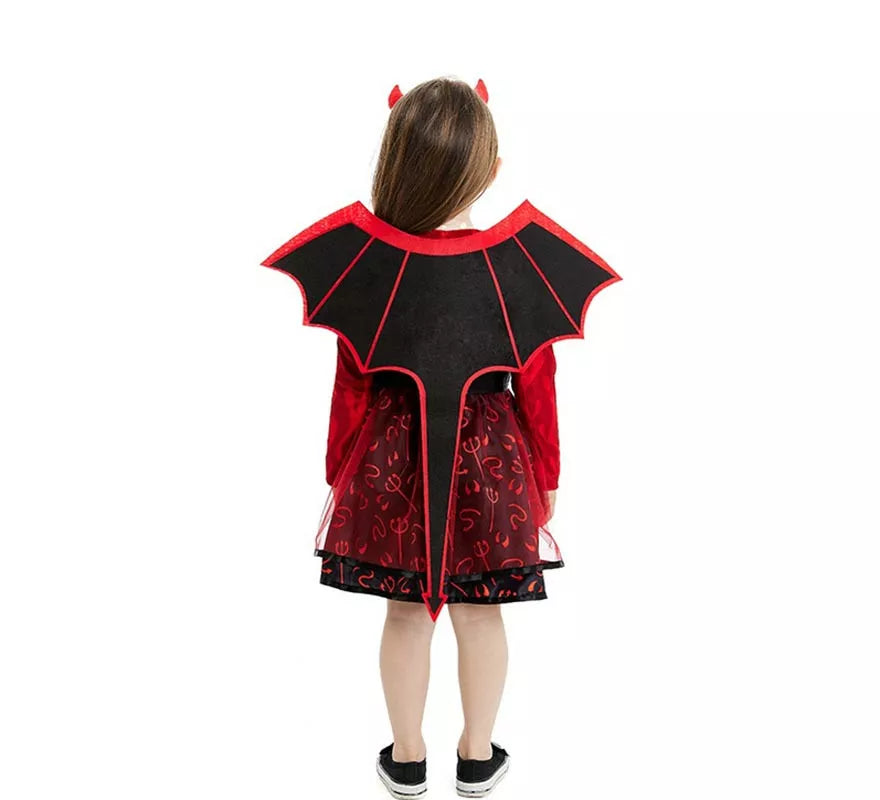 Translation missing: fr.Disfraz de Diablilla roja con diadema y alas para bebé y niña