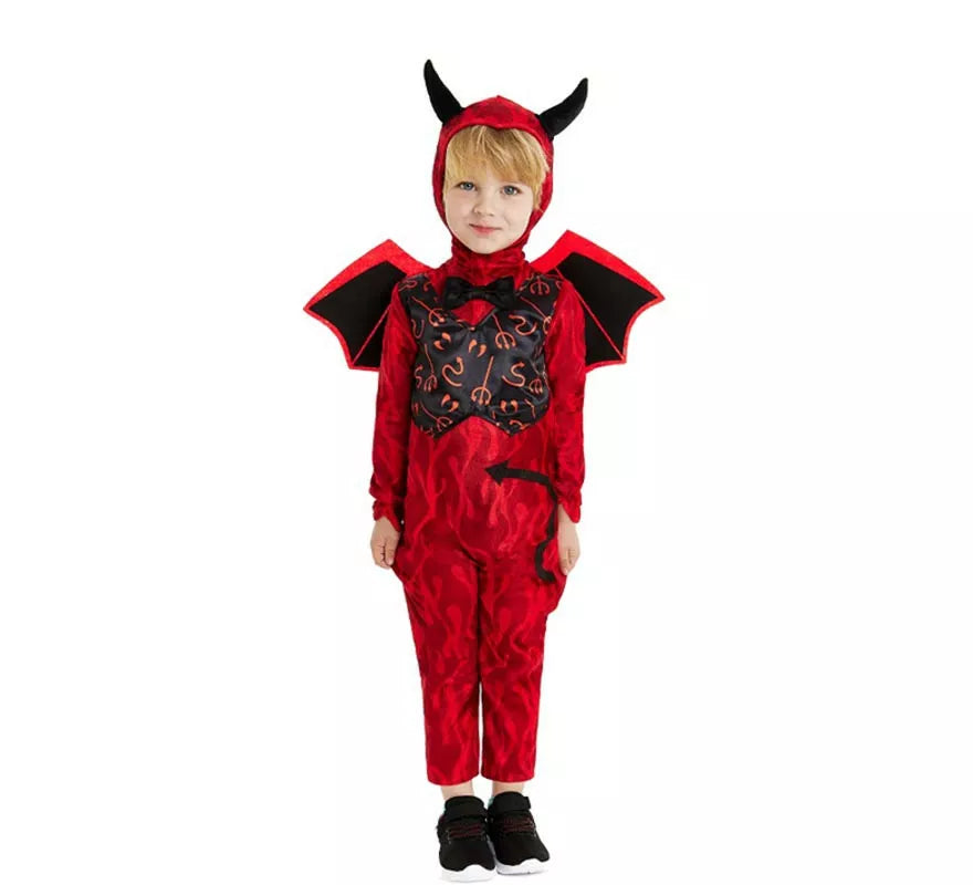 Translation missing: fr.Disfraz de Diablillo rojo con diadema y alas para bebé y niño