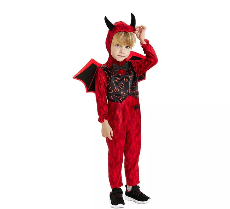 Translation missing: fr.Disfraz de Diablillo rojo con diadema y alas para bebé y niño