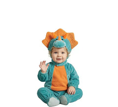 costume de dinosaure pour bébé bleu et orange